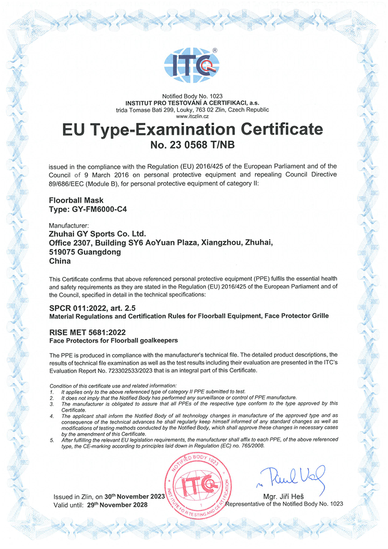 Certificato GY-FM6000-C4 CE