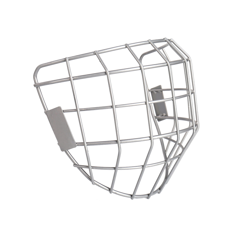 Casco da hockey su ghiaccio argentato con visiera