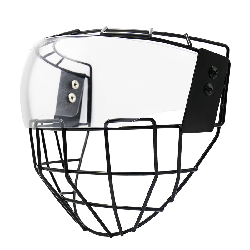 Visiera nera per casco da hockey su ghiaccio