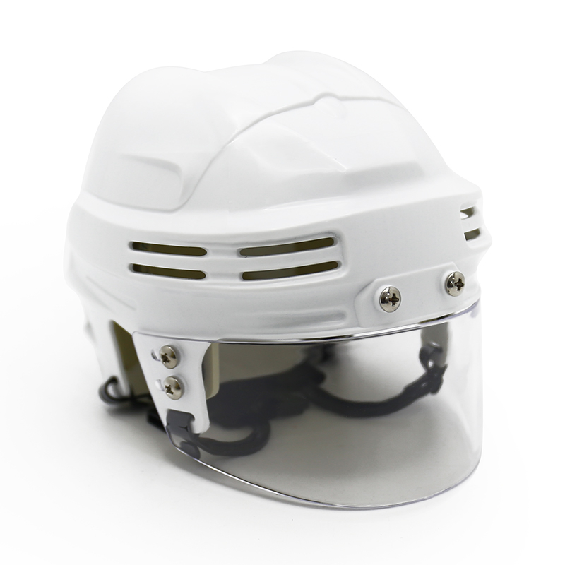 Mini casco da hockey su ghiaccio con display personalizzato combinato con visiera