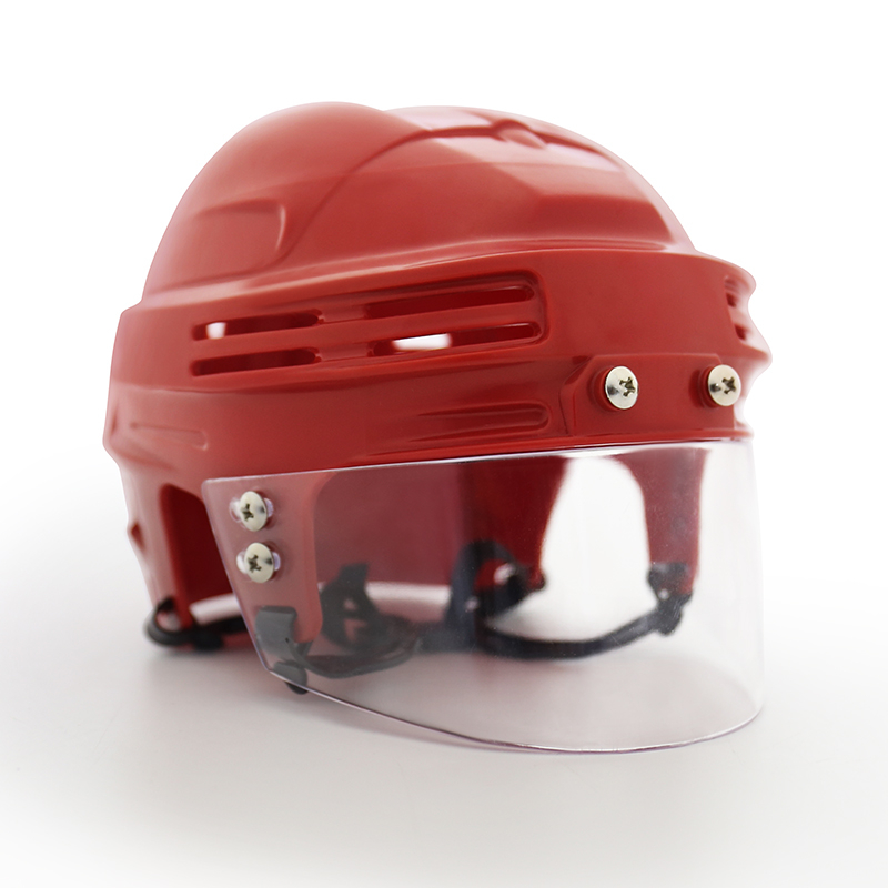 Mini casco da hockey su ghiaccio con display personalizzato combinato con visiera