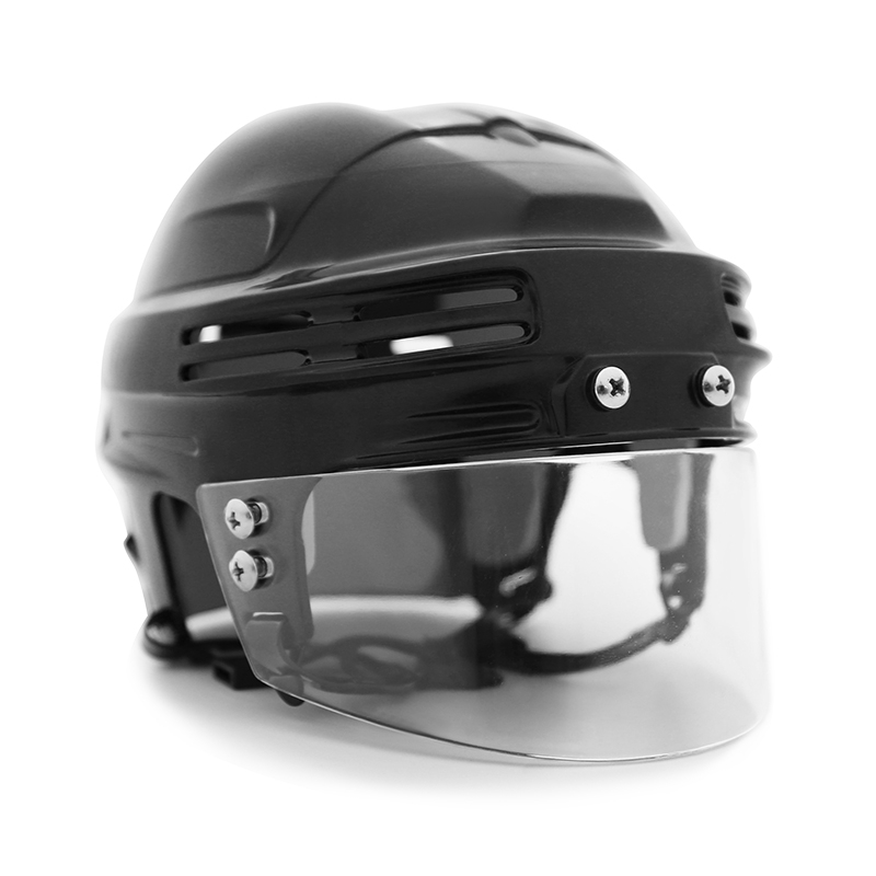 Mini casco da hockey su ghiaccio con display personalizzato combinato con visiera