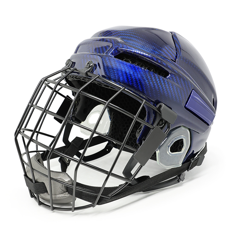 Casco da hockey su ghiaccio con fibra di carbonio in fibra di carbonio originale