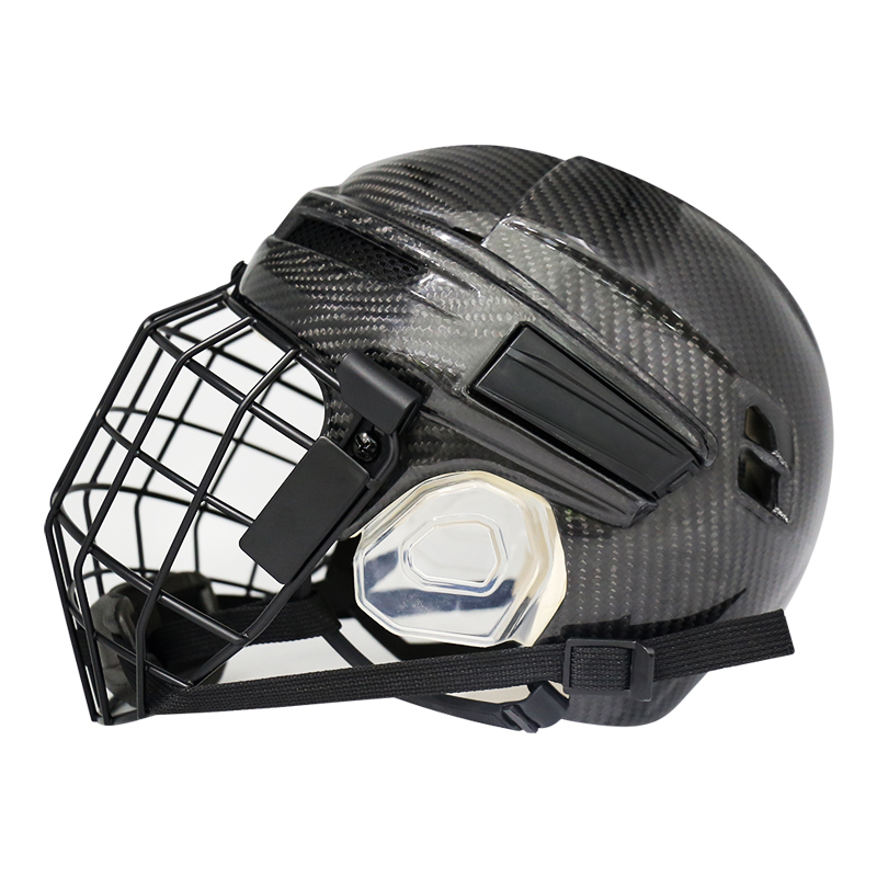 Casco originale da hockey su ghiaccio in fibra di carbonio con gabbia