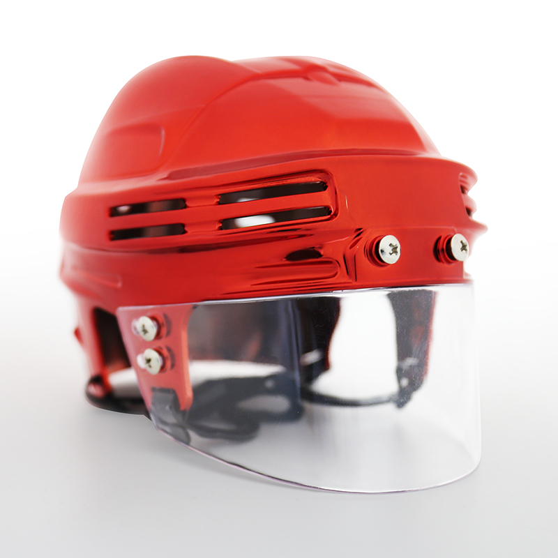 Collezione Replica mini casco da hockey su ghiaccio cromato con visiera