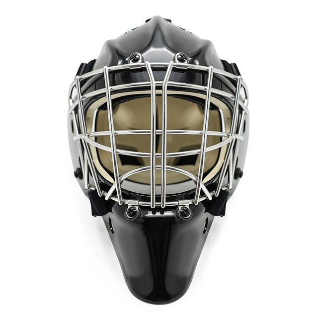 Casco portiere di hockey di hockey di ghiaccio in acciaio bianco