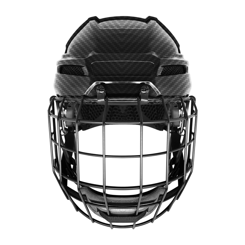 Casco da hockey su ghiaccio con fodera stampata in 3D originale in fibra di carbonio personalizzato