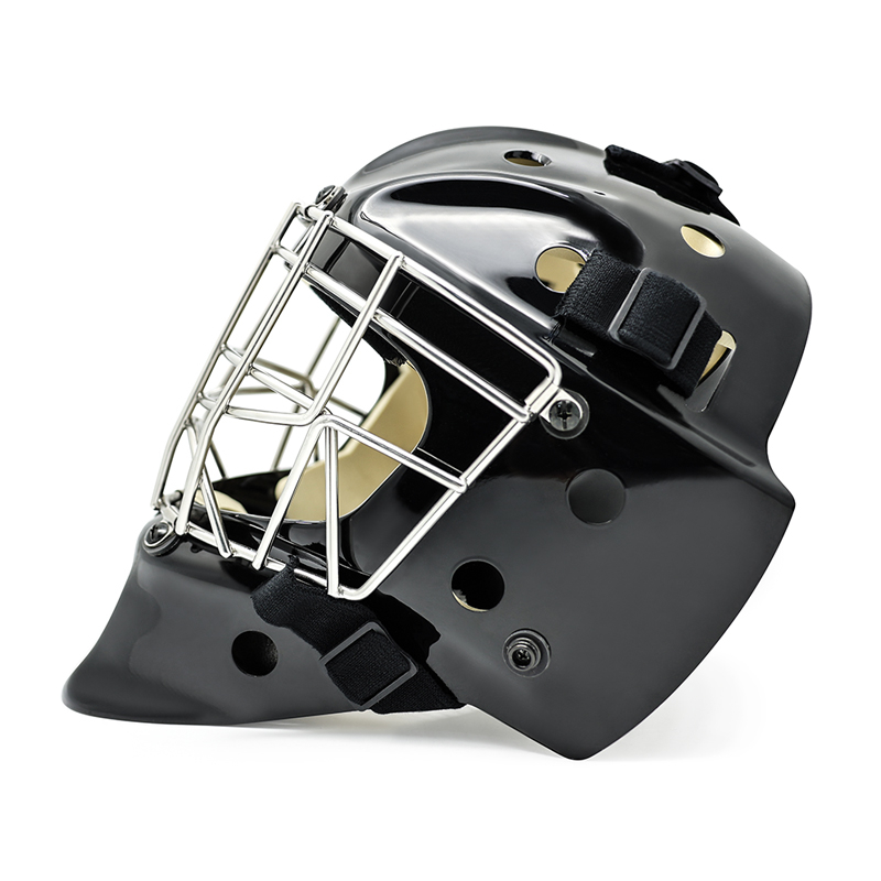 Casco portiere di hockey di hockey di ghiaccio in acciaio bianco