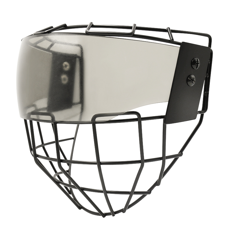 Visiera nera per casco da hockey su ghiaccio