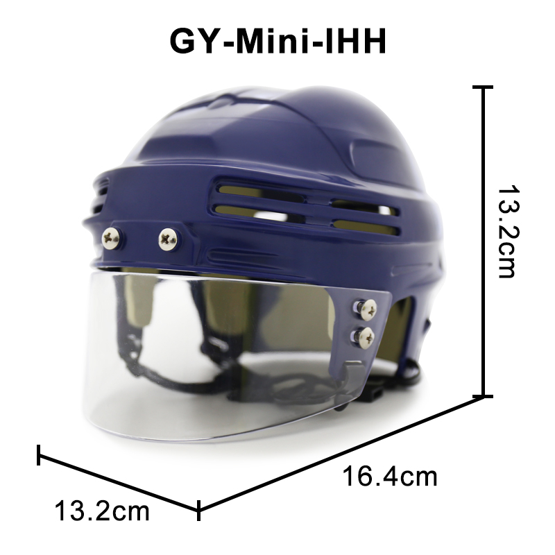 Mini casco da hockey su ghiaccio con display personalizzato combinato con visiera