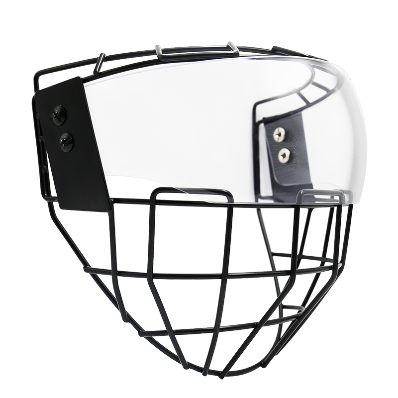 Visiera nera per casco da hockey su ghiaccio