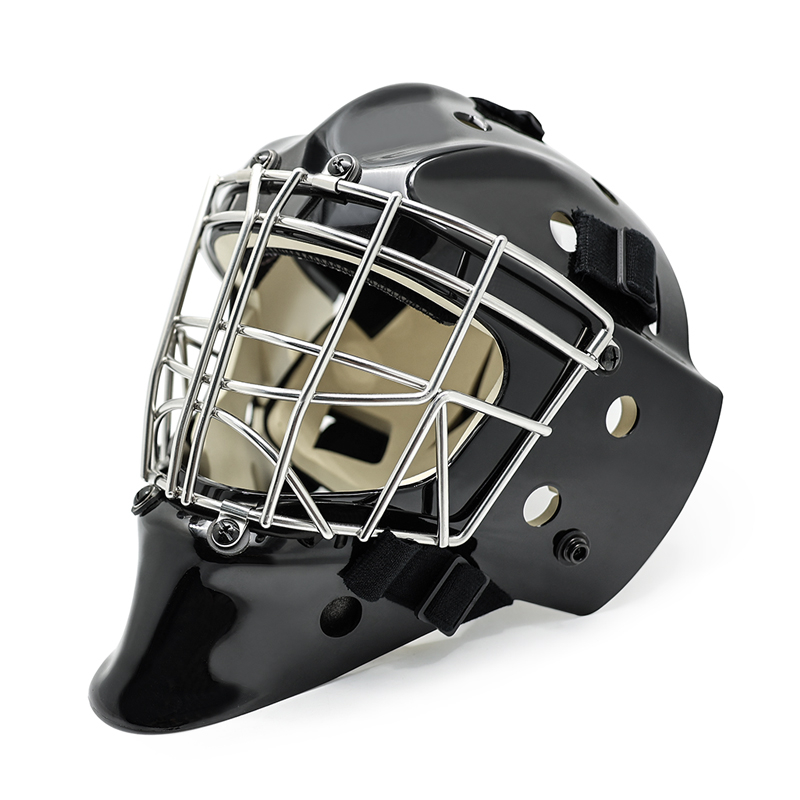 Casco portiere di hockey di hockey di ghiaccio in acciaio bianco
