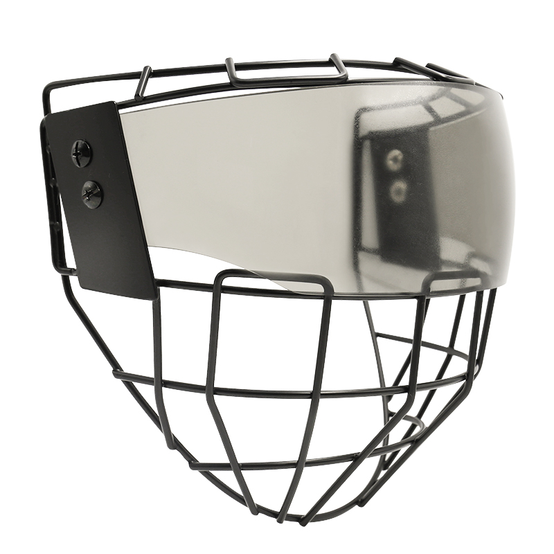 Visiera nera per casco da hockey su ghiaccio