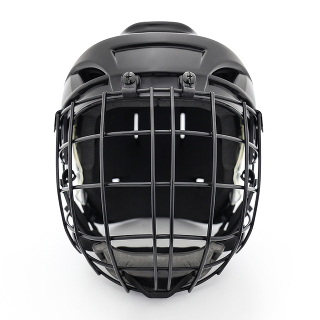 Casco da hockey su ghiaccio medio e confortevole per testa rotonda